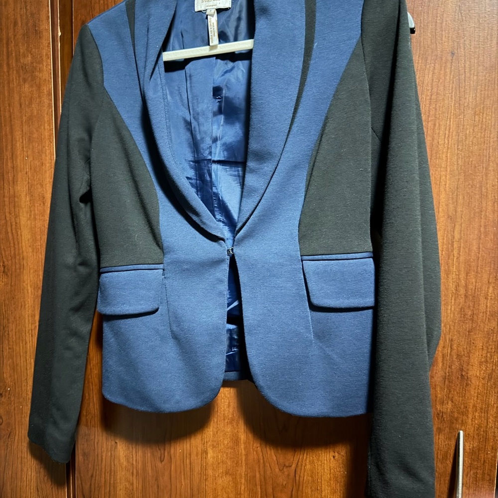 Laundry By Shelli Segal Two-Tone Blazer in Blue and Black